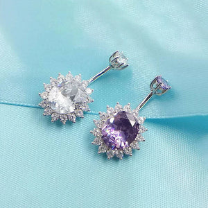 925 Silver Purple Zircon Sunflower Belly Button Ring