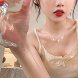 925 Silver Shell Heart Pendant Choker Necklace for Women
