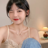 925 Silver Shell Heart Pendant Choker Necklace for Women