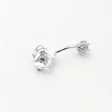 925 Silver Zircon Crown Belly Button Ring for Women
