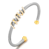 925 Silver Wide Hemp Rope Cuff Bangle Bracelet Women Engagement Jewelry