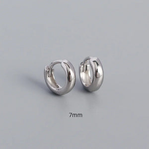925 Silver Wide Hoop Earrings Geometric Safety Pin Bohemian Jewelry
