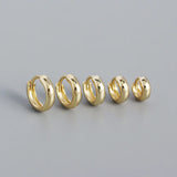 925 Silver Wide Hoop Earrings Geometric Safety Pin Bohemian Jewelry