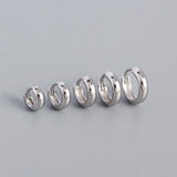 925 Silver Wide Hoop Earrings Geometric Safety Pin Bohemian Jewelry