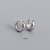925 Silver Wide Hoop Earrings Geometric Safety Pin Bohemian Jewelry