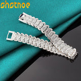 925 Silver Wide Wristband Bracelet Women Man Party Gift Jewelry