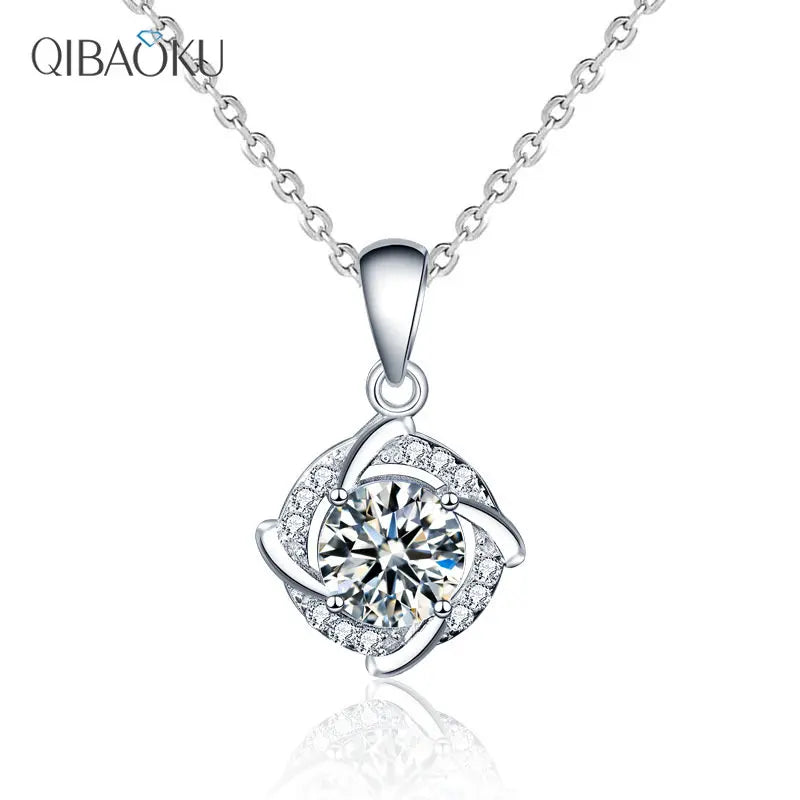 925 Silver Windmill Necklace with Diamond Mosan Pendant