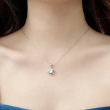925 Silver Windmill Necklace with Diamond Mosan Pendant