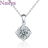 925 Silver Windmill Necklace with Moissanite Pendant