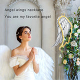 925 Sterling Silver Wing of Angel Necklace Hollow 18k Feather Pendant Chain