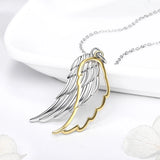 925 Sterling Silver Wing of Angel Necklace Hollow 18k Feather Pendant Chain