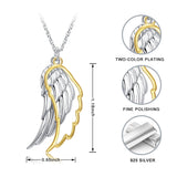 925 Sterling Silver Wing of Angel Necklace Hollow 18k Feather Pendant Chain