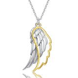 925 Sterling Silver Wing of Angel Necklace Hollow 18k Feather Pendant Chain