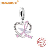 925 Silver Wings Ribbon Heart Pendant Necklace Mum Wife Girlfriend Gift