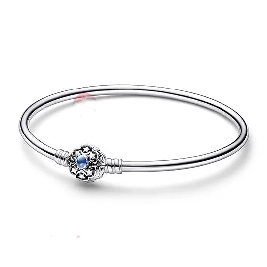 925 Sterling Silver Snowflake Zircon Pan Bracelet Wedding Jewelry
