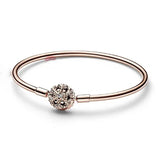 925 Silver Snowflake Zircon Pan Bracelet Wedding Jewelry