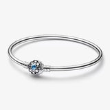 925 Sterling Silver Snowflake Zircon Pan Bracelet Wedding Jewelry