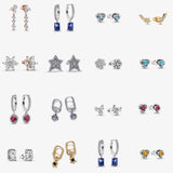 925 Silver Snowflake Zircon Earrings Wedding Jewelry