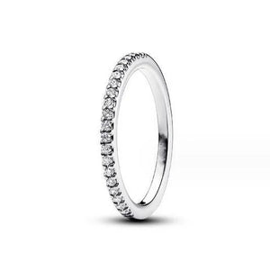 925 Silver Winter Zircon Heart Snowflake Ring Women's Jewelry