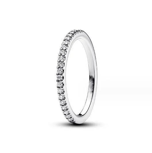 925 Silver Winter Zircon Heart Snowflake Ring Women's Jewelry