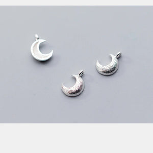 925 Sterling Silver Moon Charms Jewelry Pendants DIY Earrings Bracelets