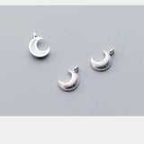 925 Sterling Silver Moon Charms Jewelry Pendants DIY Earrings Bracelets