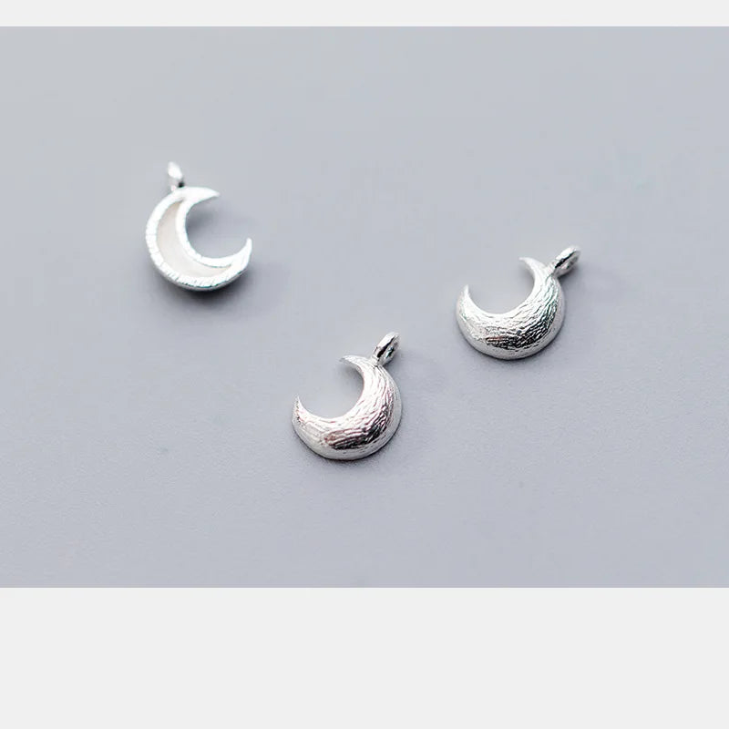 925 Sterling Silver Moon Charms Jewelry Pendants DIY Earrings Bracelets