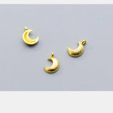 925 Sterling Silver Moon Charms Jewelry Pendants DIY Earrings Bracelets