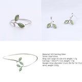 925 Silver Cat Eyes Opal Bangle Bracelet