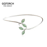 925 Silver Cat Eyes Opal Bangle Bracelet