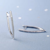 925 Silver Big Zircon V Earring for Women
