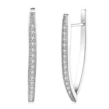 925 Silver Big Zircon V Earring for Women