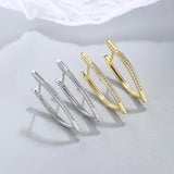 925 Silver Big Zircon V Earring for Women