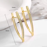 925 Silver Big Zircon V Earring for Women