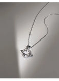 925 Silver Collarbone Necklace Planet Star Pendant