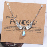 925 Silver Chain Necklace with Water Drop Crystal Pendant