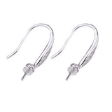 925 Silver Women Drop Earrings Pearl or Bead CZ Semi Mount Earrings
