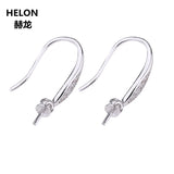 925 Silver Women Drop Earrings Pearl or Bead CZ Semi Mount Earrings