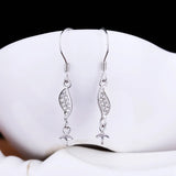 925 Silver Women Drop Earrings 7-13mm Pearl CZ Semi Mount Earrings