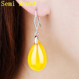 925 Silver Drop Earrings CZ Semi Mount for Women