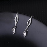 925 Silver Drop Earrings CZ Semi Mount for Women