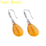 925 Silver Drop Earrings CZ Semi Mount for Women