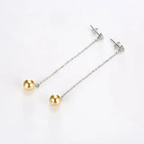 925 Sterling Silver Women Drop Earrings Long Chain Fine Pear Pendant Dangle