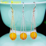 925 Silver Women Drop Earrings CZ Pearl or Round Bead Semi Mount
