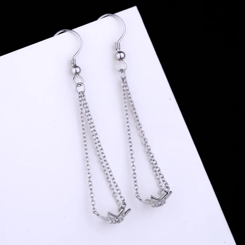 925 Silver Women Drop Earrings CZ Pearl or Round Bead Semi Mount