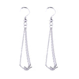 925 Silver Women Drop Earrings CZ Pearl or Round Bead Semi Mount