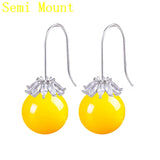 925 Silver Marquise CZ Pearl Drop Earrings