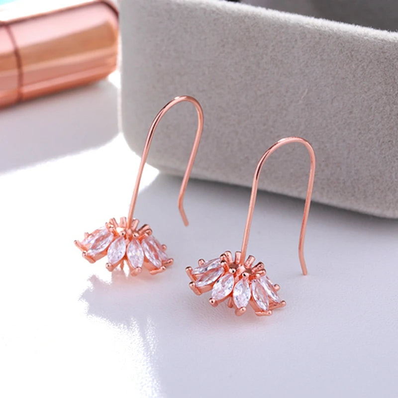 925 Silver Marquise CZ Pearl Drop Earrings