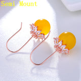 925 Silver Marquise CZ Pearl Drop Earrings
