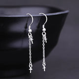 925 Silver Women Drop Earrings Pearl Bead Semi Mount Hook Earrings